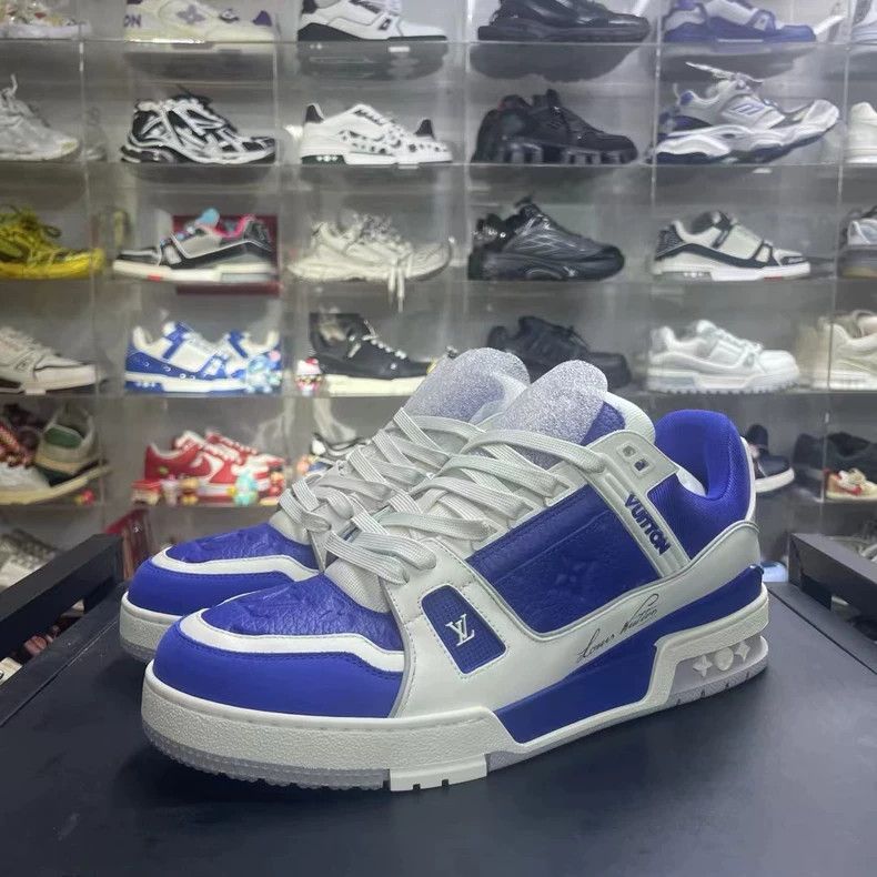 Louis Vuitton Louis Vuitton Lv Trainer Low-Top Sneakers Blue Size US 8.5 / EU 41-42 - 2 Thumbnail