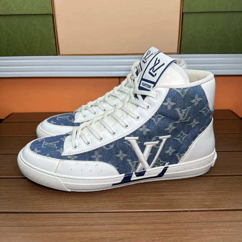 Louis Vuitton Louis Vuitton High Top Denim Sneakers Size 10 Size US 10 / EU 43 - 7 Thumbnail