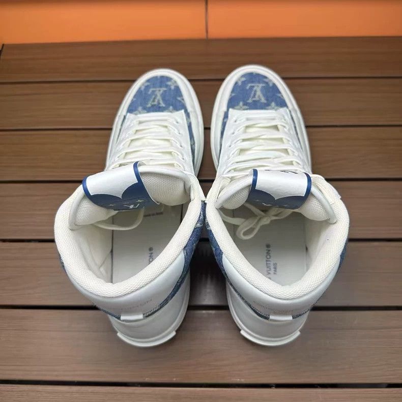 Louis Vuitton Louis Vuitton High Top Denim Sneakers Size 10 Size US 10 / EU 43 - 3 Thumbnail