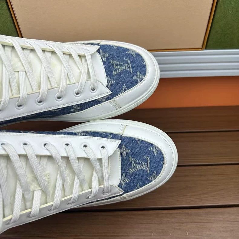 Louis Vuitton Louis Vuitton High Top Denim Sneakers Size 10 Size US 10 / EU 43 - 6 Thumbnail