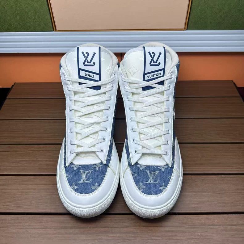 Louis Vuitton Louis Vuitton High Top Denim Sneakers Size 10 Size US 10 / EU 43 - 2 Thumbnail