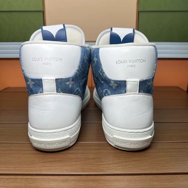 Louis Vuitton Louis Vuitton High Top Denim Sneakers Size 10 Size US 10 / EU 43 - 4 Thumbnail