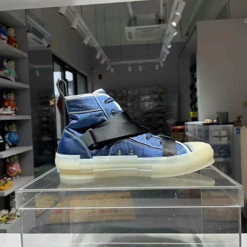 Dior Dior B23 Denim Blue High-Top Sneakers Size US 12 / EU 45 - 2 Thumbnail