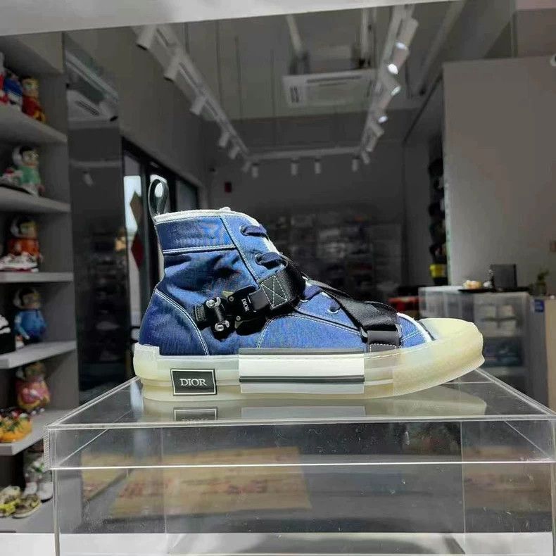 Dior Dior B23 Denim Blue High-Top Sneakers Size US 12 / EU 45 - 4 Thumbnail