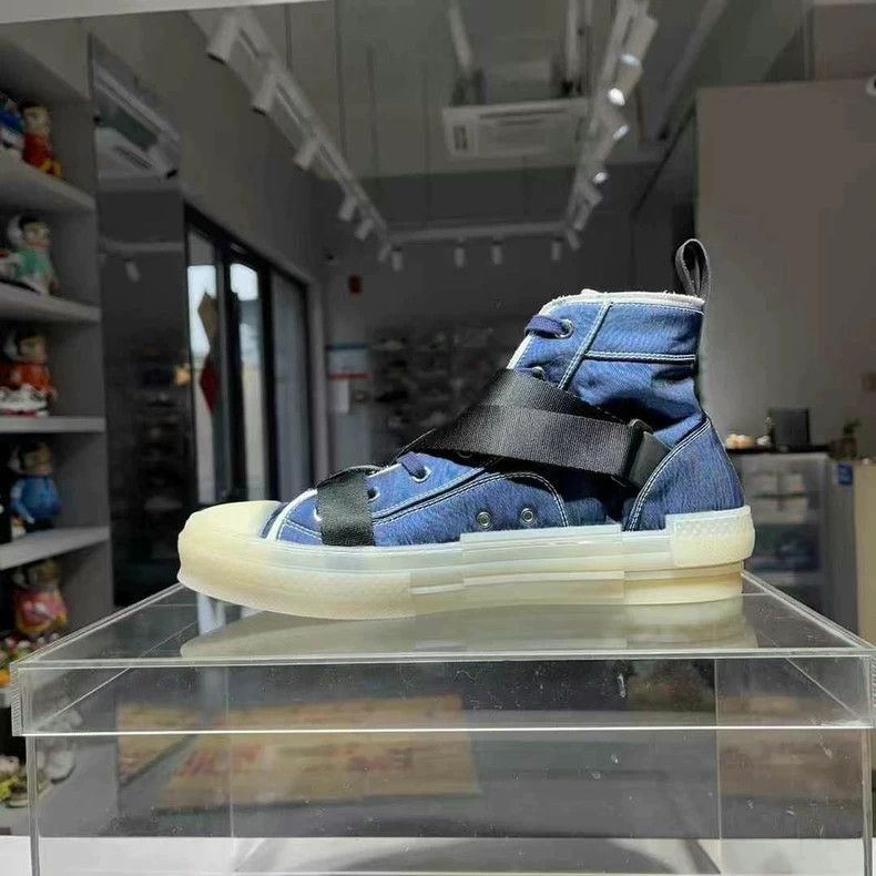 Dior Dior B23 Denim Blue High-Top Sneakers Size US 12 / EU 45 - 6 Thumbnail