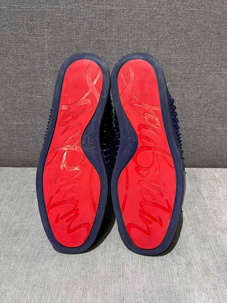 Christian Louboutin Christian Louboutin Purple High-Top Studded Sneakers Size US 8.5 / EU 41-42 - 6 Thumbnail