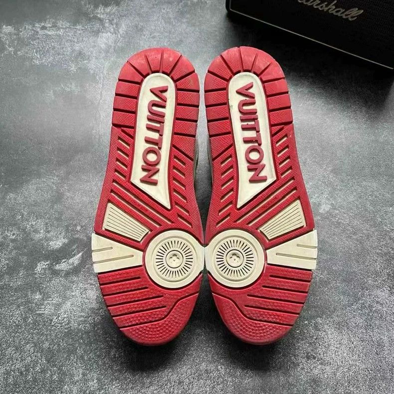 Louis Vuitton Louis Vuitton LV Trainer Sneakers in White and Red Size US 8.5 / EU 41-42 - 7 Thumbnail