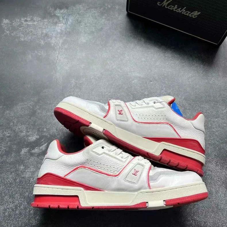 Louis Vuitton Louis Vuitton LV Trainer Sneakers in White and Red Size US 8.5 / EU 41-42 - 2 Thumbnail
