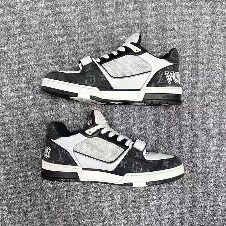 Louis Vuitton Louis Vuitton Black and White Denim Trainers Size US 8 / EU 41 - 3 Thumbnail