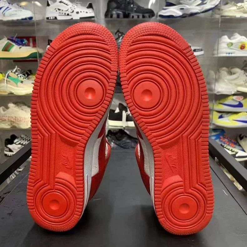Louis Vuitton Red and White Nike Air Force Sneakers Size US 8 / EU 41 - 6 Thumbnail