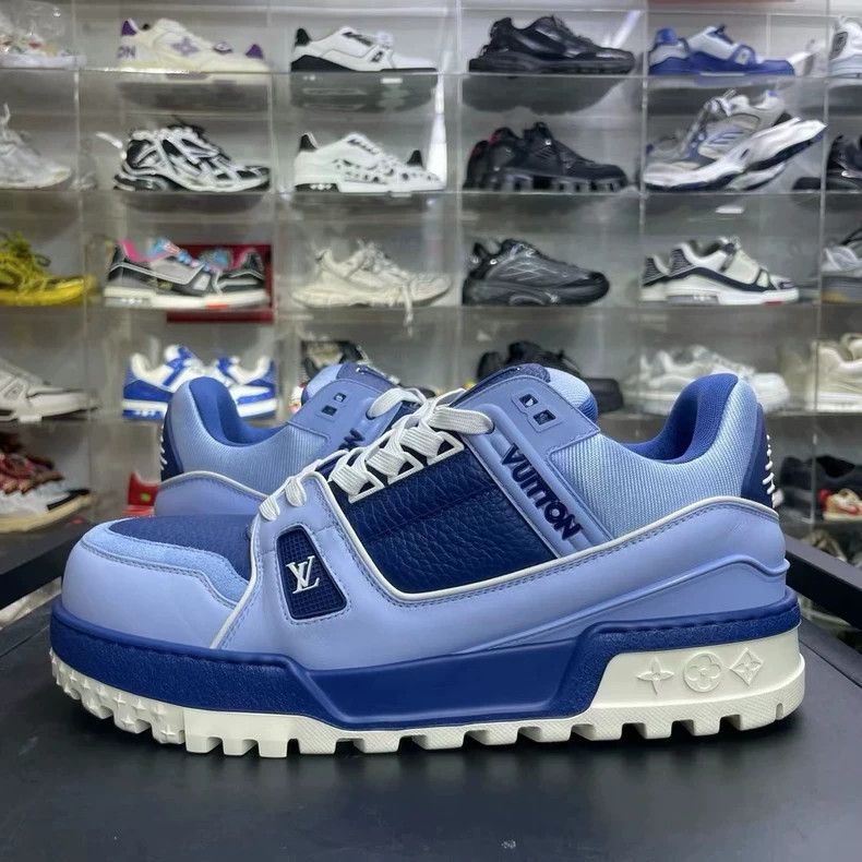 Louis Vuitton Louis Vuitton Trainer Maxi Blue Sneakers Size 8 Size US 8 / EU 41 - 4 Thumbnail