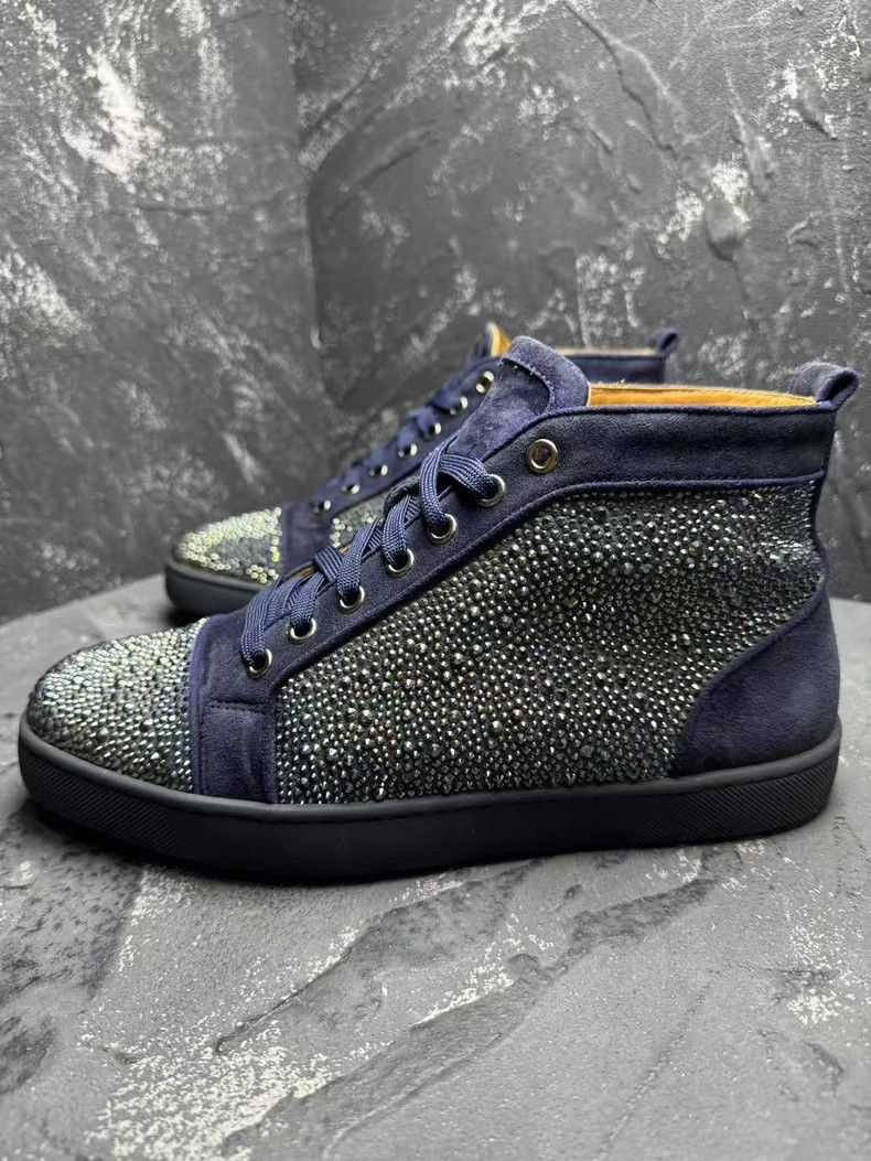 Balenciaga High-Top Blue Crystal Studded Sneakers Size US 9 / EU 42 - 2 Thumbnail