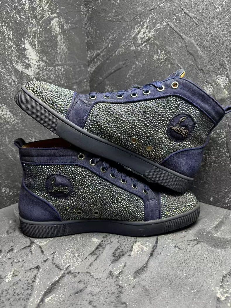Balenciaga High-Top Blue Crystal Studded Sneakers Size US 9 / EU 42 - 5 Thumbnail