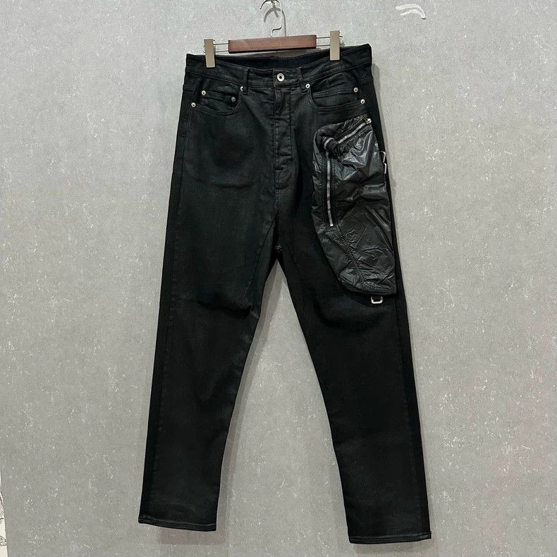 Rick Owens Rick Owens Waxed Denim Pants with Pocket Size US 33 - 3 Thumbnail