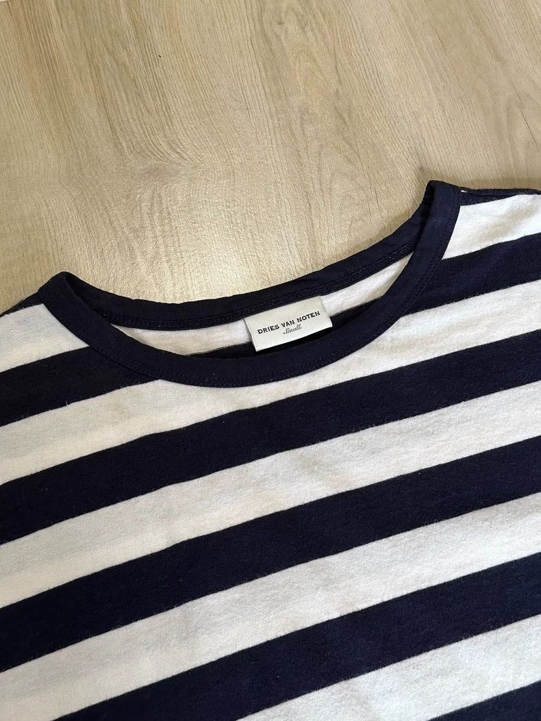 Dries Van Noten Dries Van Noton Blue White Striped T-Shirt Size US S / EU 44-46 / 1 - 3 Thumbnail