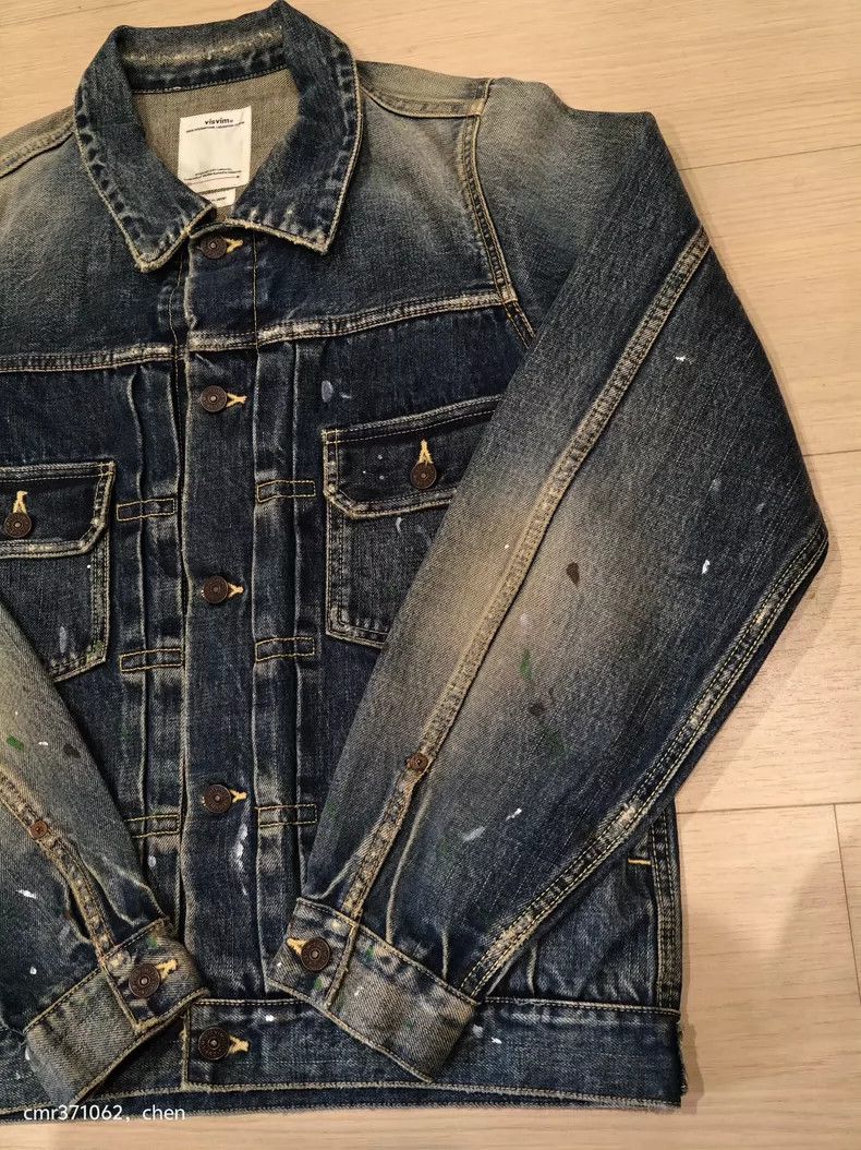 Visvim VISVIM Jumbo Damaged Denim Jacket 18AW Size US S / EU 44-46 / 1 - 3 Thumbnail