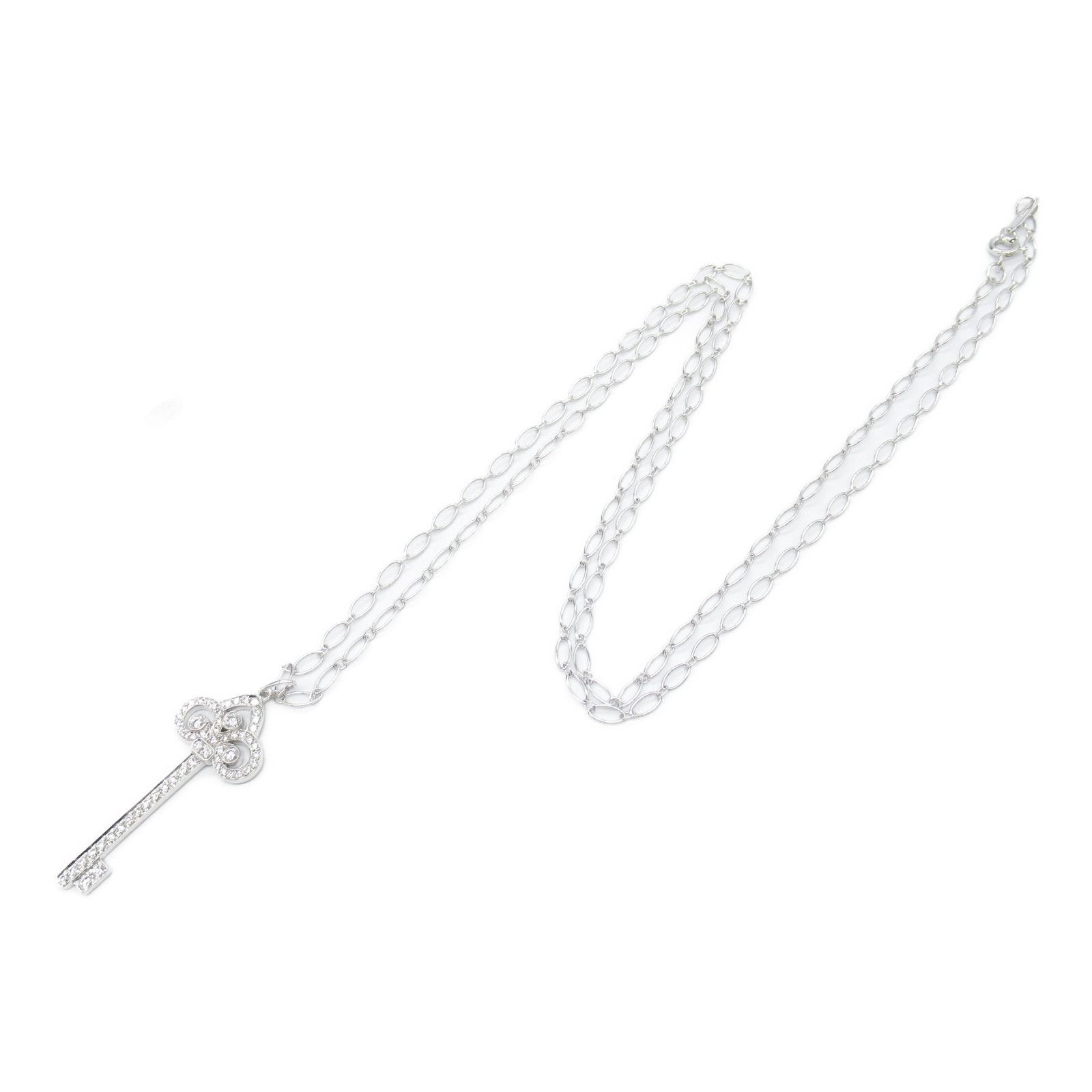 Tiffany & Co. Tiffany & Co. Tiffany & Co. Fleur de Lis Key Pt950 Au750 Diamond Necklace Metal Necklace Size ONE SIZE - 3 Thumbnail