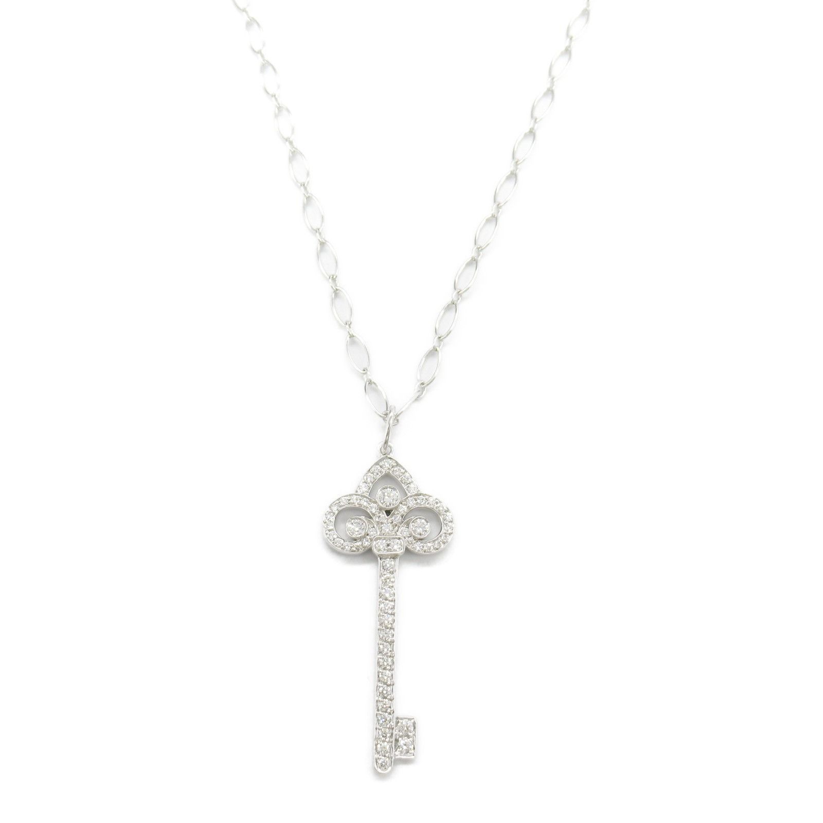 Tiffany & Co. Tiffany & Co. Tiffany & Co. Fleur de Lis Key Pt950 Au750 Diamond Necklace Metal Necklace Size ONE SIZE - 2 Thumbnail