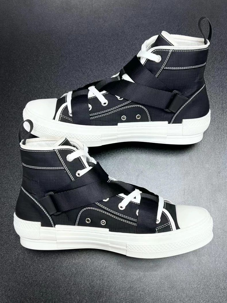 Dior DIOR B23 High Top Sneakers Black and White Size US 10 / EU 43 - 4 Thumbnail