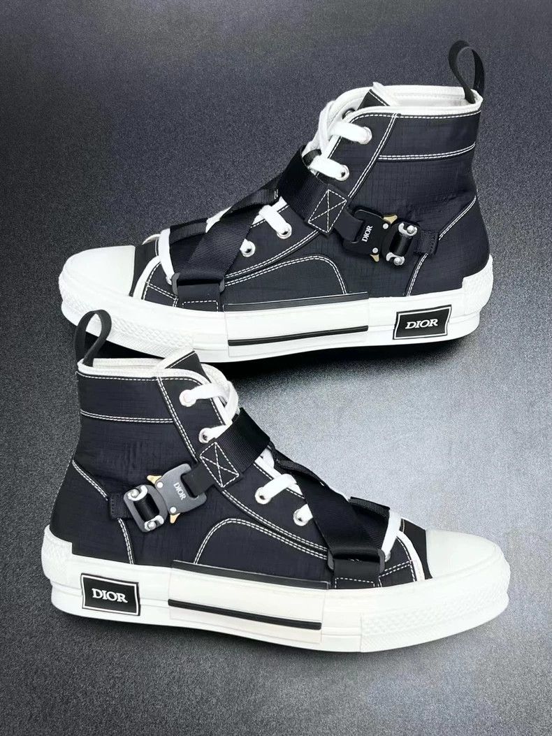 Dior DIOR B23 High Top Sneakers Black and White Size US 10 / EU 43 - 3 Thumbnail