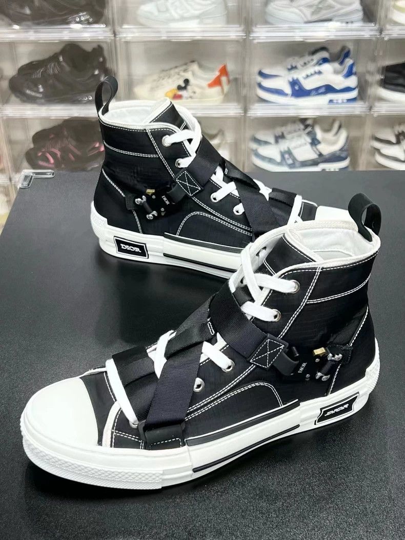 Dior DIOR B23 High Top Sneakers Black and White Size US 10 / EU 43 - 9 Thumbnail