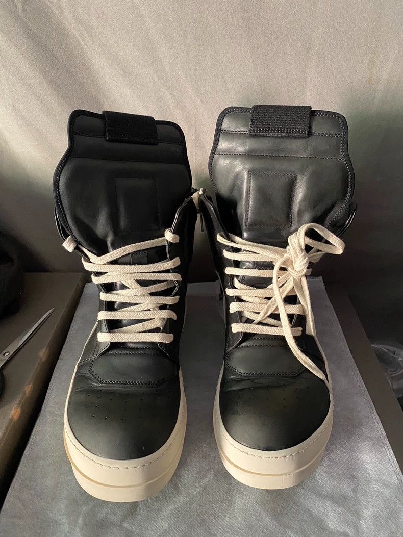 Rick Owens Rick Owens Black Leather High-Top Sneakers Size US 7 / EU 40 - 2 Thumbnail