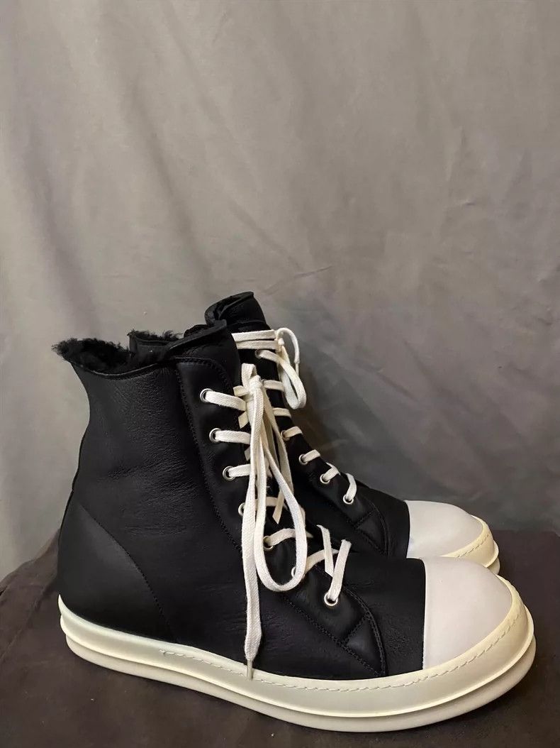 Rick Owens Rick Owens High-Top Leather Sneakers for Men Size US 11 / EU 44 - 3 Thumbnail