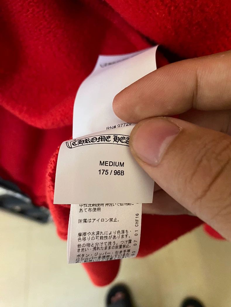 Chrome Hearts Chrome Hearts Red Zip-Up Hoodie Jacket Size US S / EU 44-46 / 1 - 8 Thumbnail