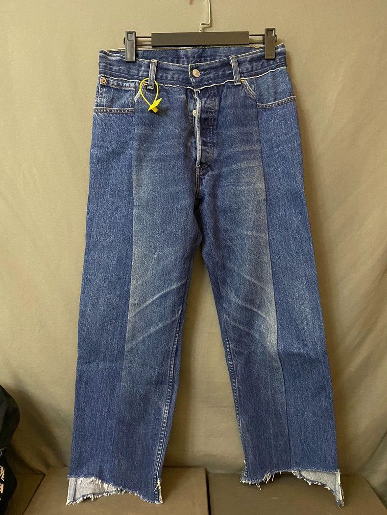 Vetements Vetements Deconstructed Patchwork Denim Pants Size L Size US 34 / EU 50 - 2 Thumbnail