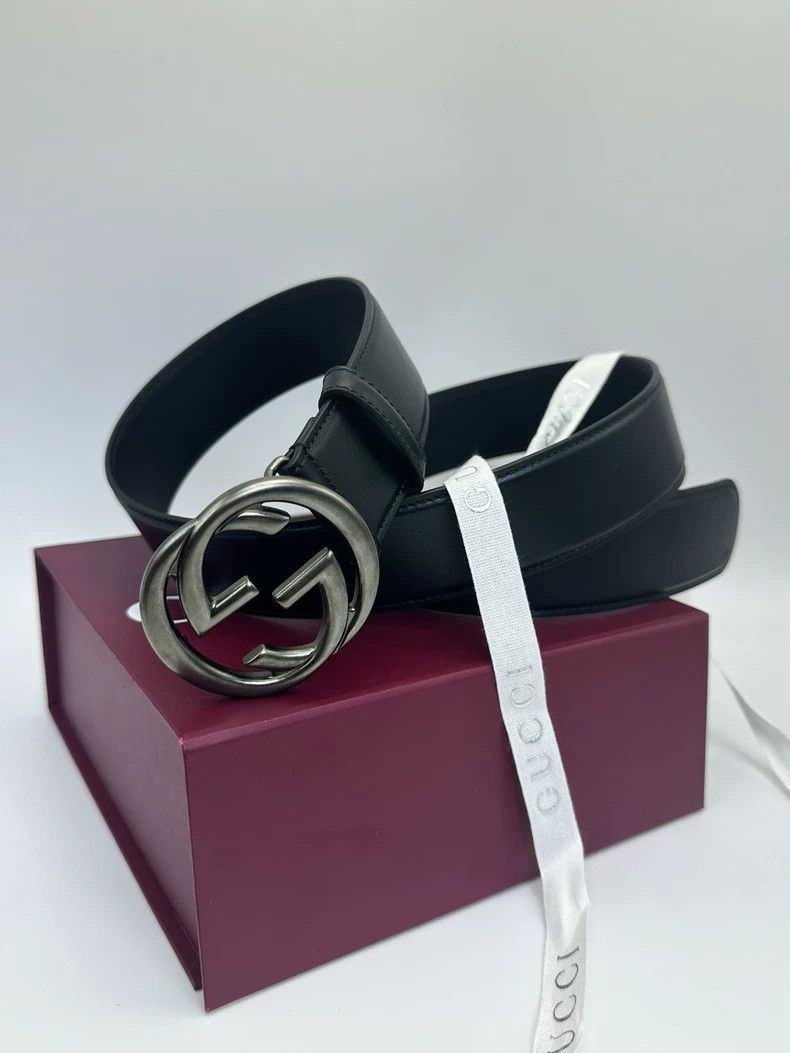 Gucci Gucci Interlocking G Buckle Leather Belt Size ONE SIZE - 3 Thumbnail