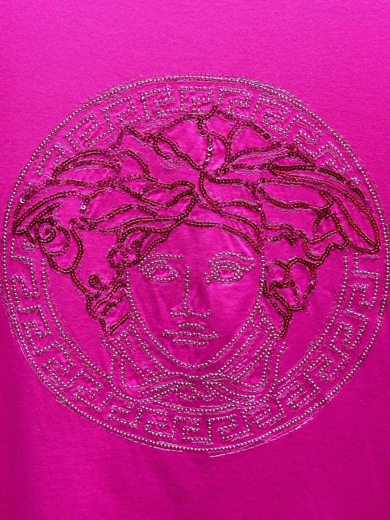 Versace Versace Embroidered Logo Pink T-Shirt Size US L / EU 52-54 / 3 - 8 Thumbnail
