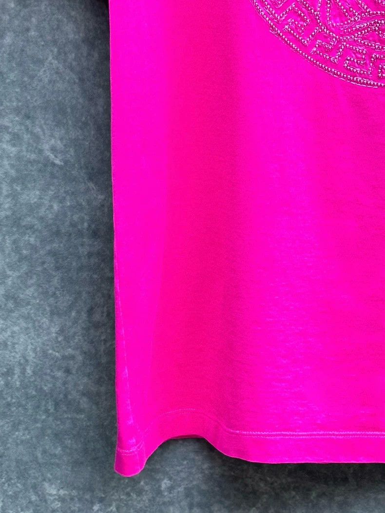 Versace Versace Embroidered Logo Pink T-Shirt Size US L / EU 52-54 / 3 - 4 Thumbnail