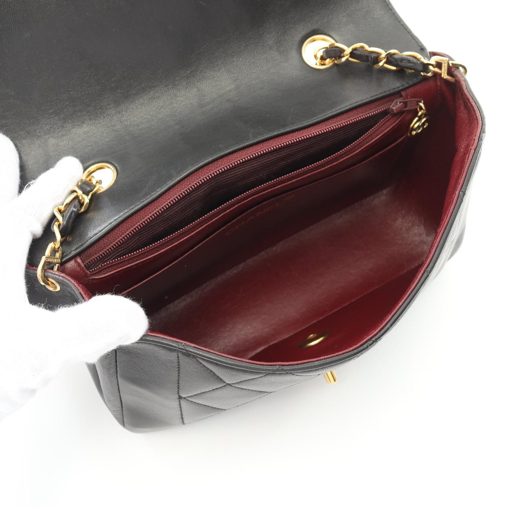 Chanel Chanel Chanel Matelasse Diana Flap Lambskin Shoulder Bag Leather Shoulder Bag A01164 Size ONE SIZE - 3 Thumbnail
