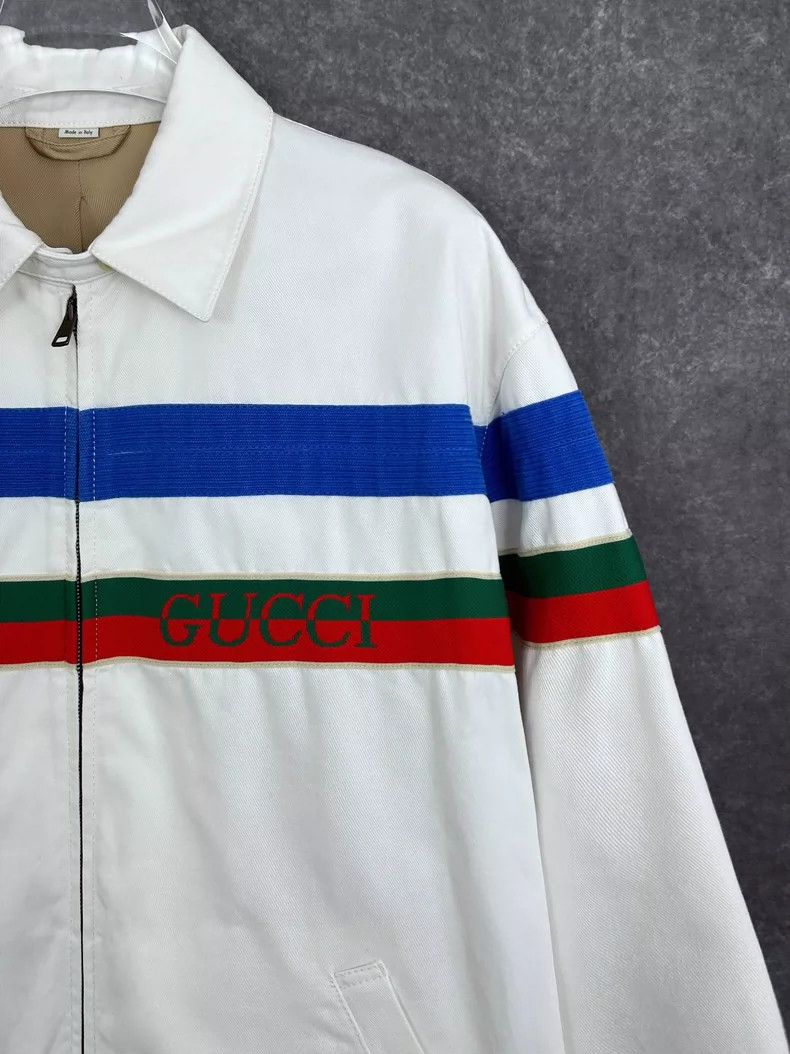 Gucci GUCCI Striped Zipper Casual Jacket for Men Size US L / EU 52-54 / 3 - 5 Thumbnail