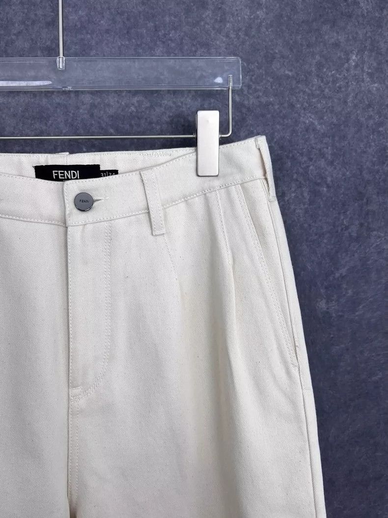 Fendi FENDI White Straight Leg Denim Pants for Men Size US 31 - 5 Thumbnail