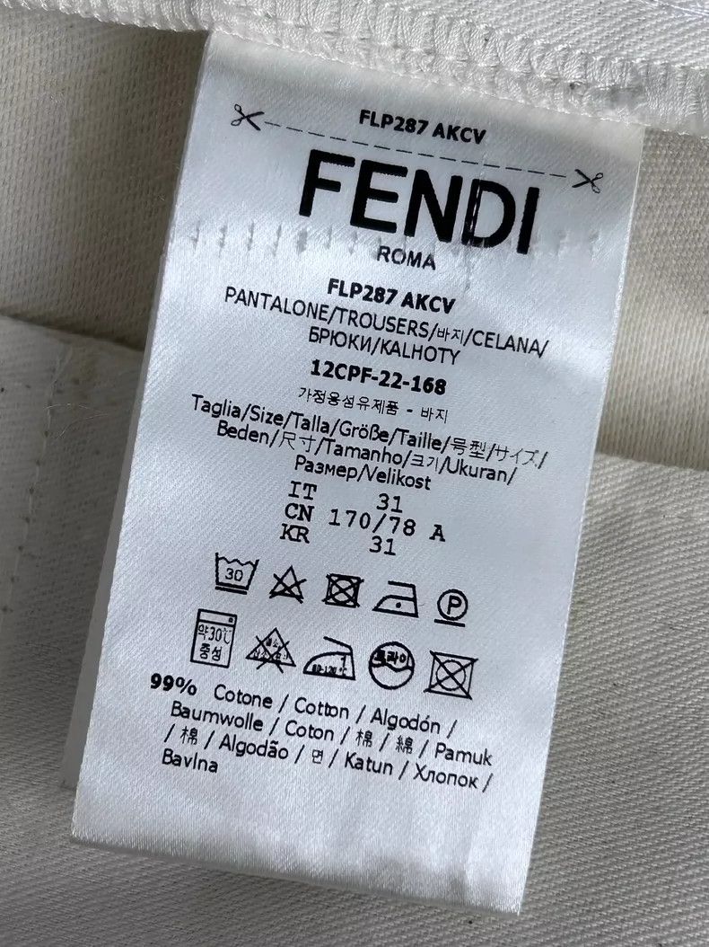 Fendi FENDI White Straight Leg Denim Pants for Men Size US 31 - 9 Thumbnail