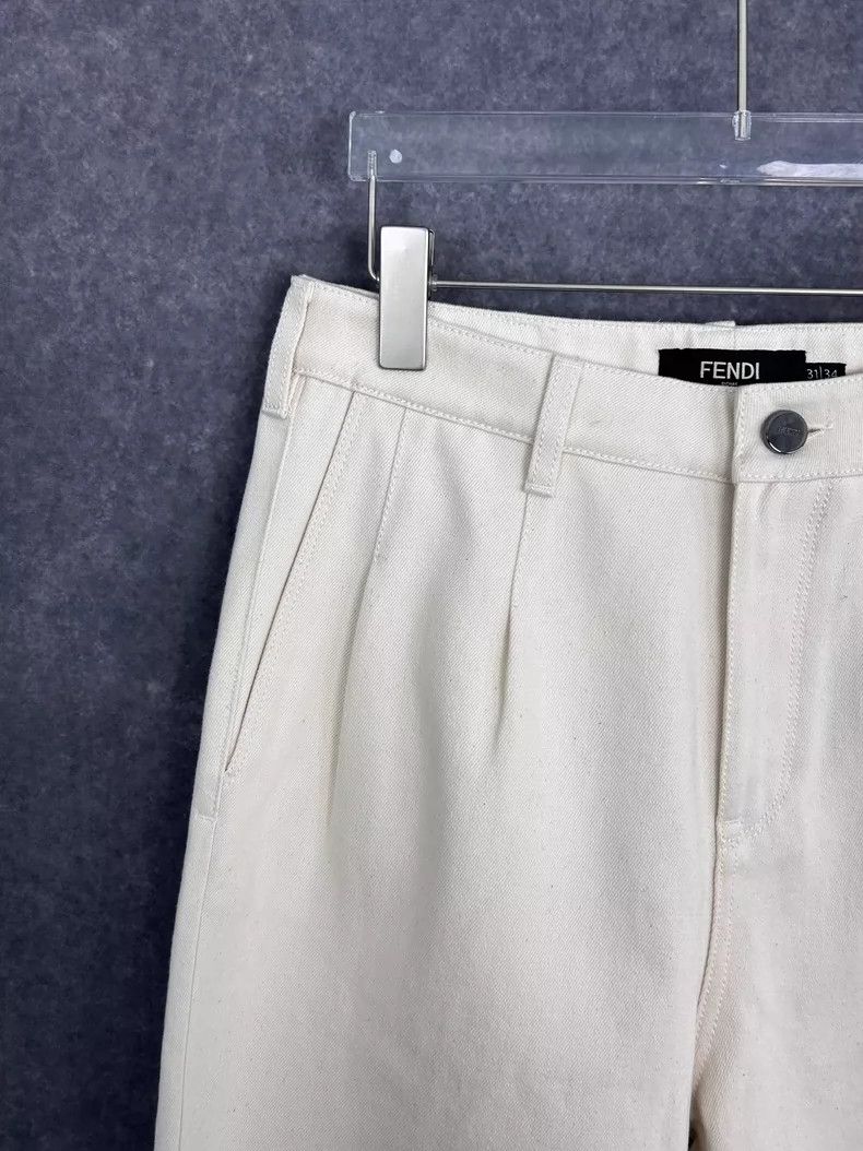 Fendi FENDI White Straight Leg Denim Pants for Men Size US 31 - 6 Thumbnail