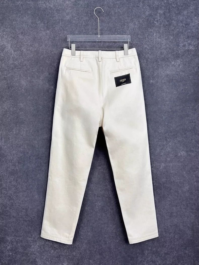Fendi FENDI White Straight Leg Denim Pants for Men Size US 31 - 2 Thumbnail