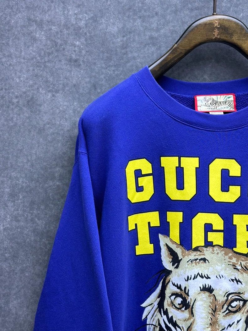 Gucci GUCCI Tiger Print Pullover Sweatshirt for Men Size US L / EU 52-54 / 3 - 6 Thumbnail