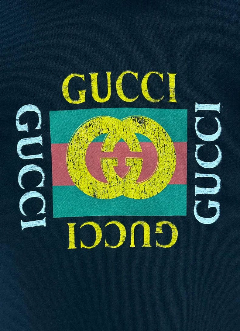 Gucci Gucci Black Retro Logo Print Hoodie Size US XL / EU 56 / 4 - 8 Thumbnail