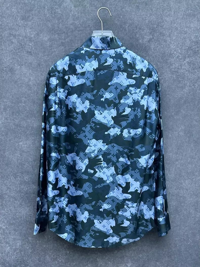 Louis Vuitton Louis Vuitton Camouflage Silk Long Sleeve Shirt Size US M / EU 48-50 / 2 - 2 Thumbnail
