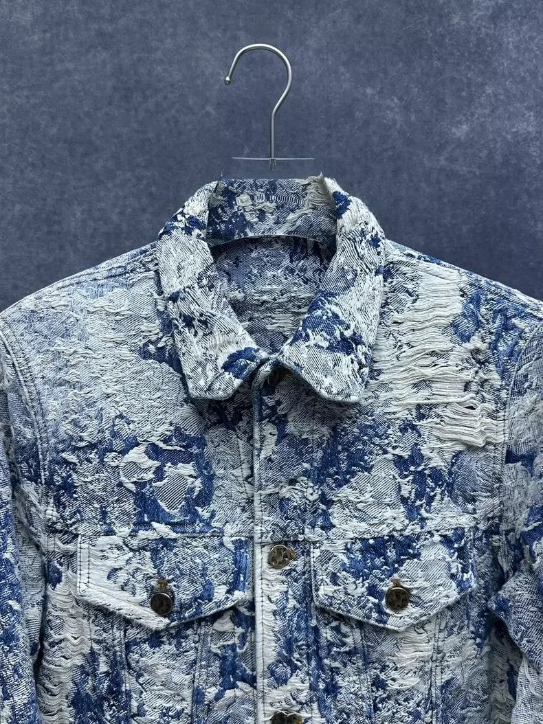 Louis Vuitton Louis Vuitton Blue Floral Long Sleeve Denim Jacket Size US L / EU 52-54 / 3 - 8 Thumbnail
