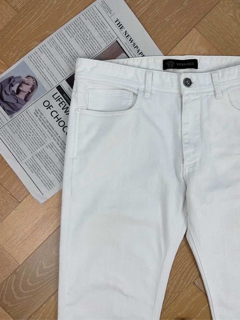 Versace Versace Vintage Slim Fit White Jeans for Men Size US 34 / EU 50 - 6 Thumbnail