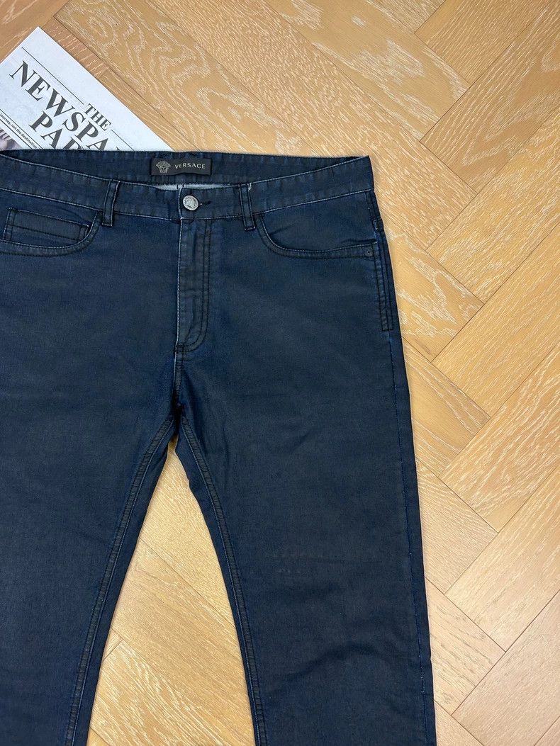 Versace Versace Slim Fit Coated Denim Pants for Men Size US 34 / EU 50 - 5 Thumbnail
