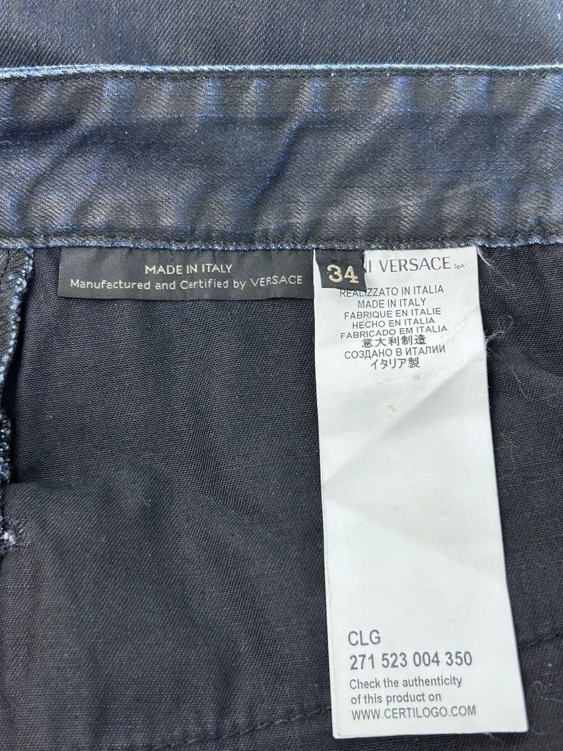 Versace Versace Slim Fit Coated Denim Pants for Men Size US 34 / EU 50 - 9 Thumbnail