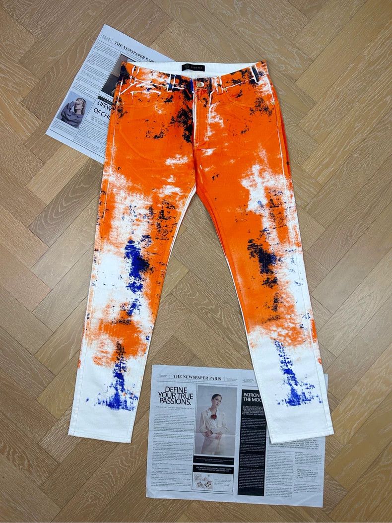 Versace Versace Limited Edition Orange Denim Pants Size US 35 - 2 Thumbnail