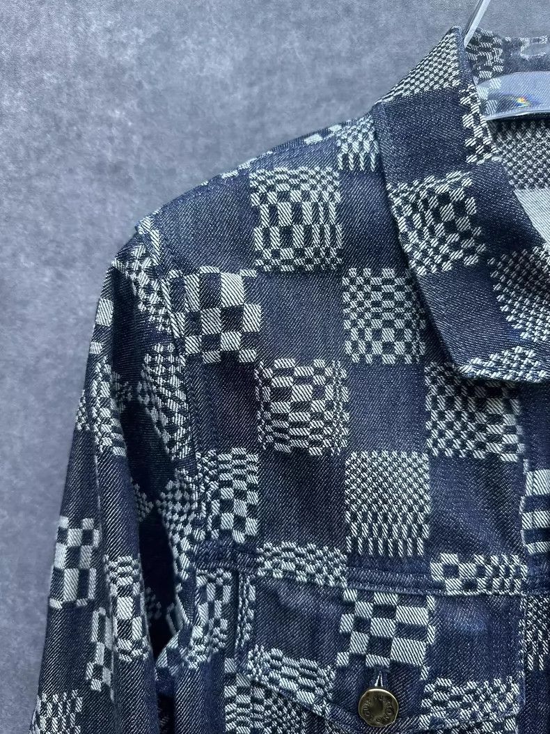 Louis Vuitton Louis Vuitton Black Checkered Denim Jacket Size US L / EU 52-54 / 3 - 6 Thumbnail