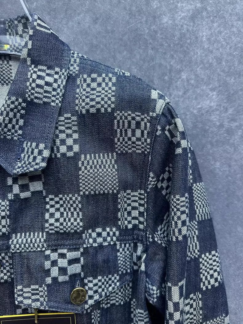 Louis Vuitton Louis Vuitton Black Checkered Denim Jacket Size US L / EU 52-54 / 3 - 5 Thumbnail