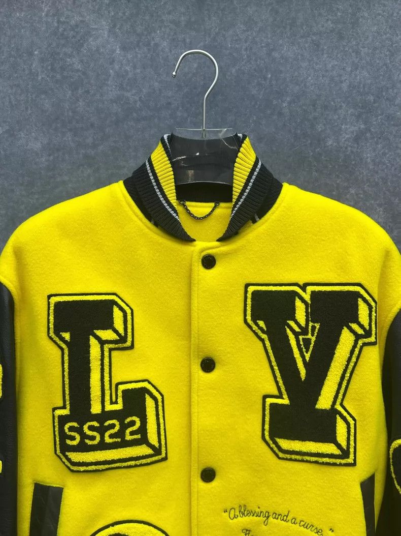 Louis Vuitton Louis Vuitton SS22 Yellow Letterman Jacket Size US L / EU 52-54 / 3 - 7 Thumbnail