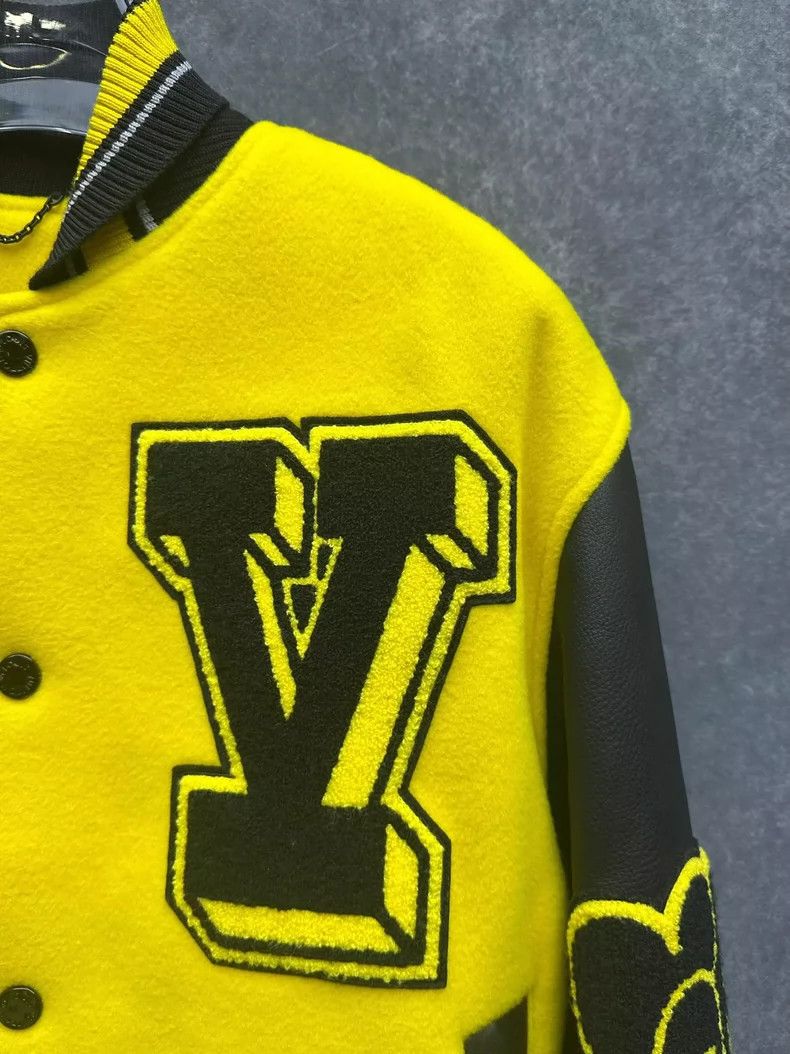 Louis Vuitton Louis Vuitton SS22 Yellow Letterman Jacket Size US L / EU 52-54 / 3 - 5 Thumbnail